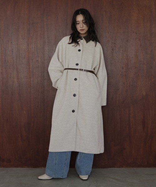 hellam（ヘラム） ダウンコート ダウンジャケット モッサ ベルト付き