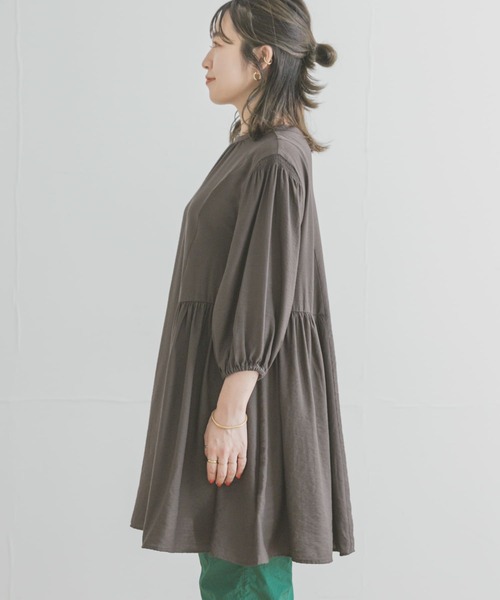 「ITEMS URBANRESEARCH」 7分袖ブラウス FREE チャコールグレー レディース_画像2