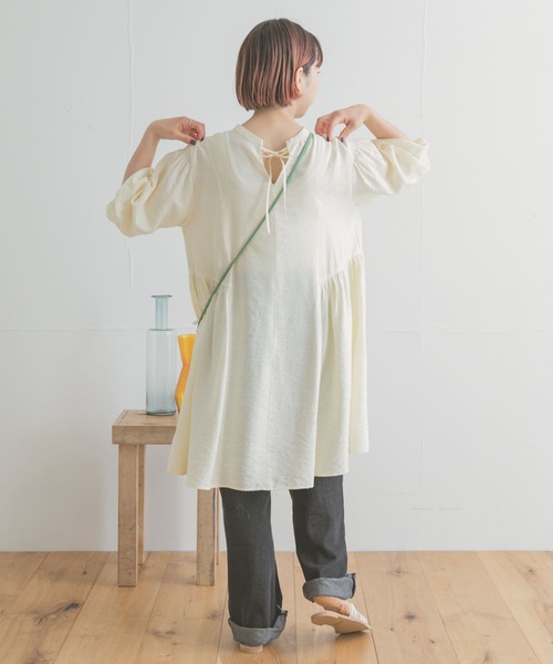 「ITEMS URBANRESEARCH」 7分袖ブラウス FREE チャコールグレー レディース_画像3