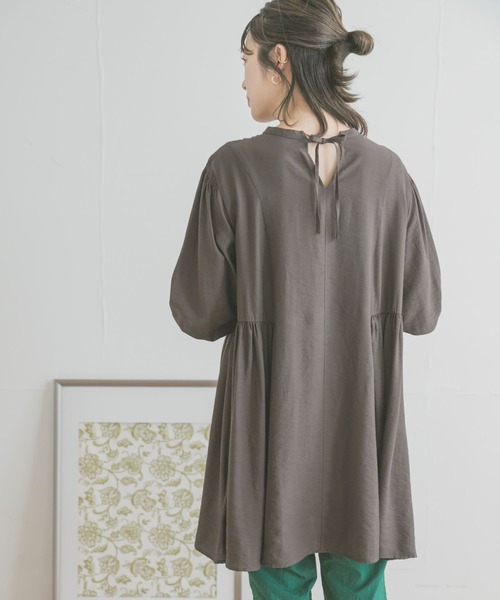 「ITEMS URBANRESEARCH」 7分袖ブラウス FREE チャコールグレー レディース_画像7