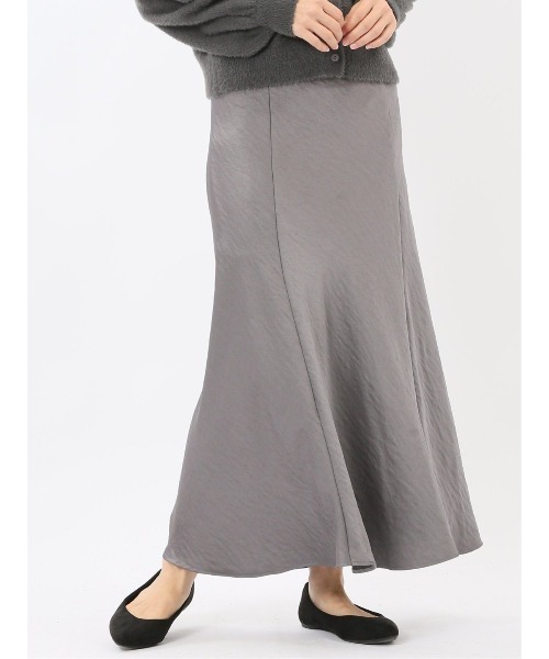 【NEW】m．f．エディトリアル（m．f．editorial）/ストレッチサテン ロングスカート m.f.editorial（エムエフエディトリアル） スカート 「ストレッチ