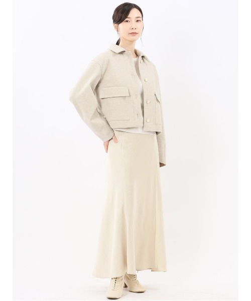 【NEW】m．f．エディトリアル（m．f．editorial）/ストレッチサテン ロングスカート m.f.editorial（エムエフエディトリアル） スカート 「ストレッチ