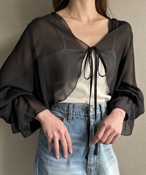 【ほぼ未使用】rejil シースルー ボレロ ブラック 9号 ほぼ未使用】rejil シースルー ボレロ ブラック 9号