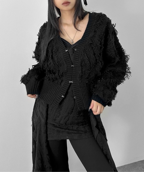 LVEU.（ラブユ） カーディガン 「LVEU.」フリンジニットカーディガン