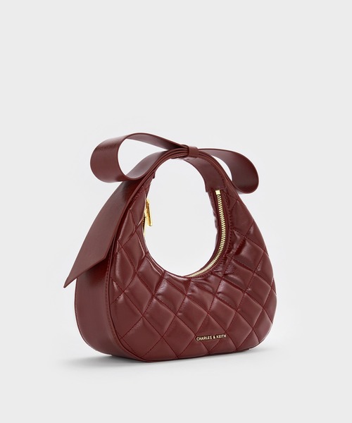 CHARLES & KEITH ジェイニー キルトボウハンドル クレセントバッグ CHARLES ＆ KEITH（チャールズ&キース） ショルダーバッグ バッグ