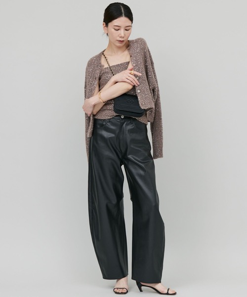 Curensology（カレンソロジー） レザーパンツ 38 ブラック レディース