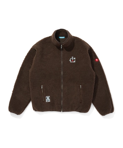 【スリクソン】ブルゾン　ジャケット　3Lサイズ　クリーム色X黒　裏起毛　メンズ ICECREAM（アイスクリーム） ブルゾン アウター FLEECE ZIP UP JACKET