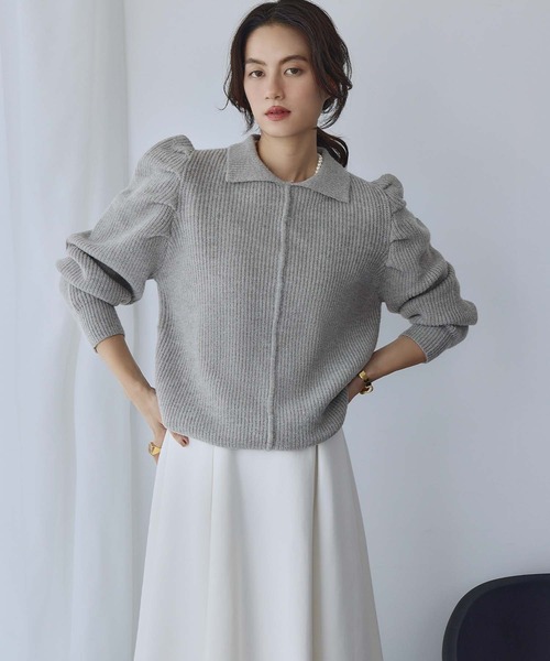 ELFRANK ニット セーター 「2025AW」タックスリーブ 襟付き ニット