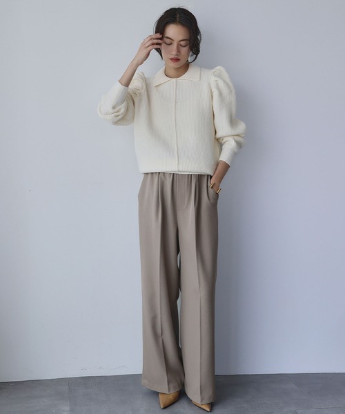 ELFRANK ニット セーター 「2025AW」タックスリーブ 襟付き ニット