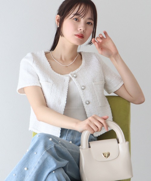 「BLUEEAST」 「r x d」ノーカラージャケット MEDIUM ホワイト レディース_画像4