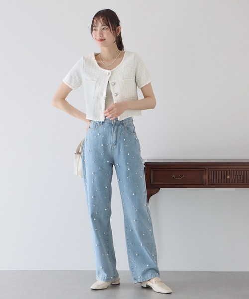 「BLUEEAST」 「r x d」ノーカラージャケット MEDIUM ホワイト レディース_画像6