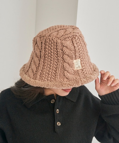 moz（モズ） 帽子 ハット 「MOZ」ケーブルニットバケットハット 471