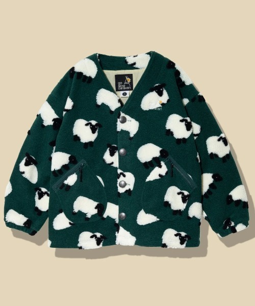 【新品未使用】ゴースローキャラバン　ジャガードボア　コンチョコート　パンダ ゴースローキャラバン(Go Slow Caravan) フリース オリジナル