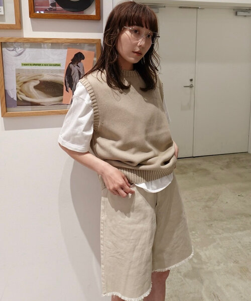 「WHIMSIC」 ハーフパンツ 1 オフホワイト レディース_画像2