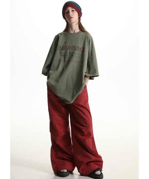 「MASONPRINCE」 半袖Tシャツ S カーキ メンズの画像