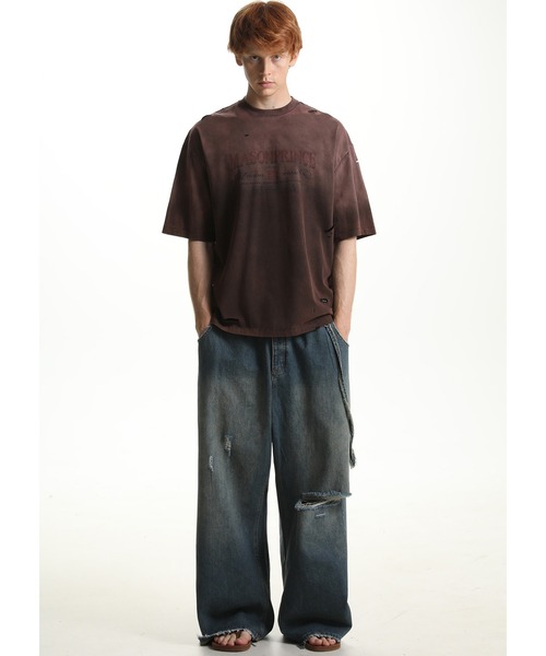 「MASONPRINCE」 半袖Tシャツ S カーキ メンズの画像