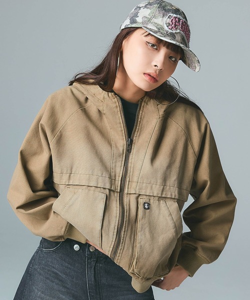 X-girl（エックスガール） ブルゾン アウター ARCH LOGO HOODED JACKET