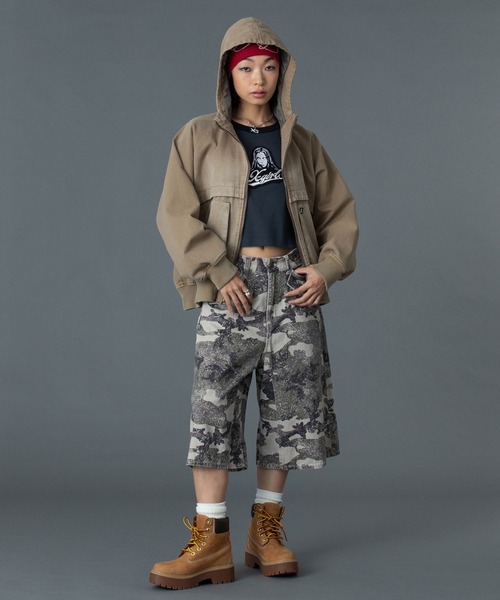 X-girl（エックスガール） ブルゾン アウター ARCH LOGO HOODED JACKET 