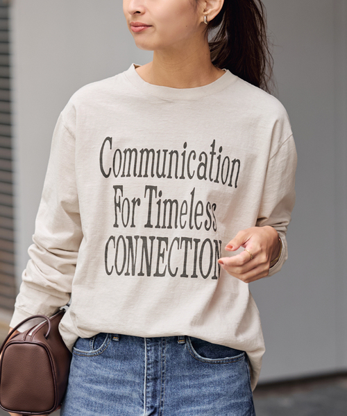 FRAMeWORK（フレームワーク） tシャツ メッセージロゴロングTシャツ