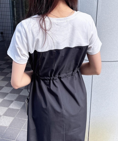 INGNI（イング） ドッキングワンピース M チャコールグレー×ブラック