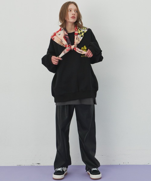 「AIVER」 スウェットカットソー MEDIUM ブラック メンズ_画像8