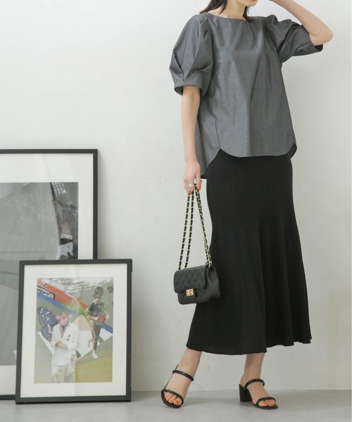 NANO universe（ナノ・ユニバース） ニットスカート FREE ブラック