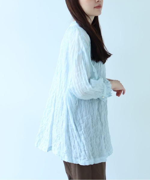 bulle de savon（ビュルデサボン） ブラウス シャツ 80/1 shirring
