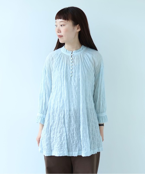 pm319　ビュルデサボン　stripe puri ブラウス bulle de savon（ビュルデサボン）の「stripe puri-puri ブラウス
