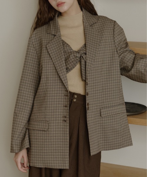 【新品タグ付き】OLUN リネンテーラードジャケット OLUN ジャケット テーラードジャケット linen blend jacket/リネン