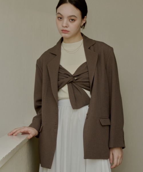 OLUN ジャケット テーラードジャケット linen blend jacket/リネン