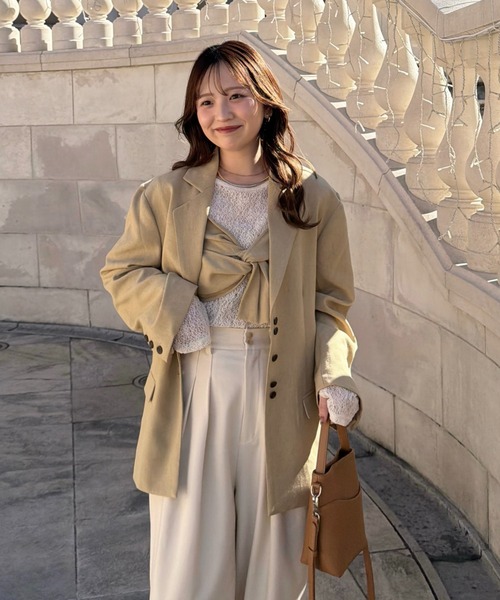 【OLUN】リネンブレンドジャケット linen blend jacket/リネンブレンドジャケット（テーラードジャケット