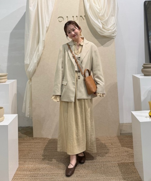 OLUN ジャケット テーラードジャケット linen blend jacket/リネン