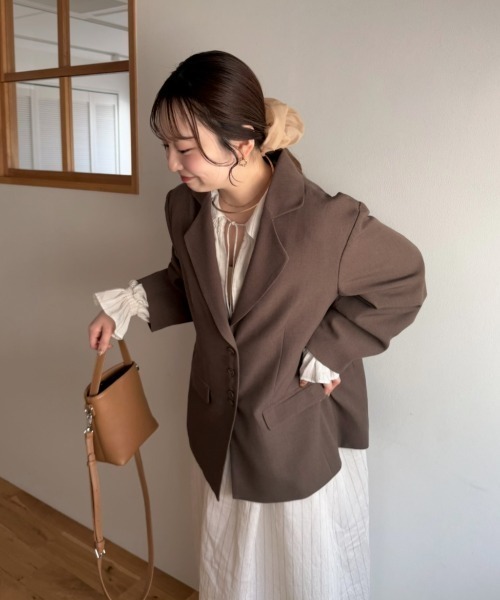 OLUN ジャケット テーラードジャケット linen blend jacket/リネン