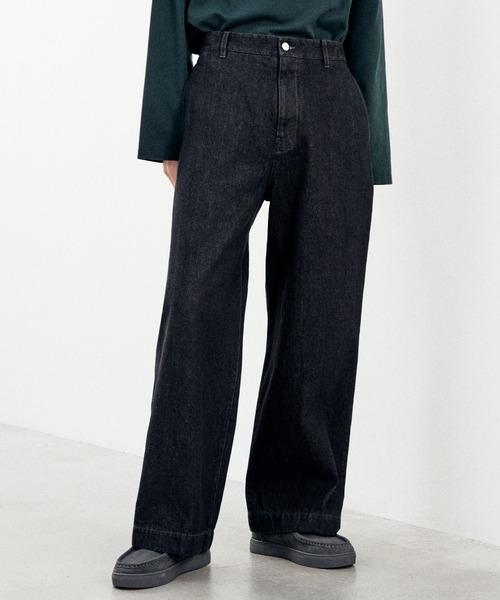 【美品】LIDNM☆デニム☆L☆黒 LIDNM Straight Heritage Denim Pants ただのブラックデニムじゃ