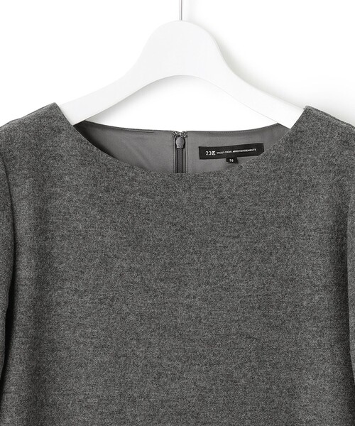 「23区」 7分袖ワンピース 32 グレー レディース_画像2
