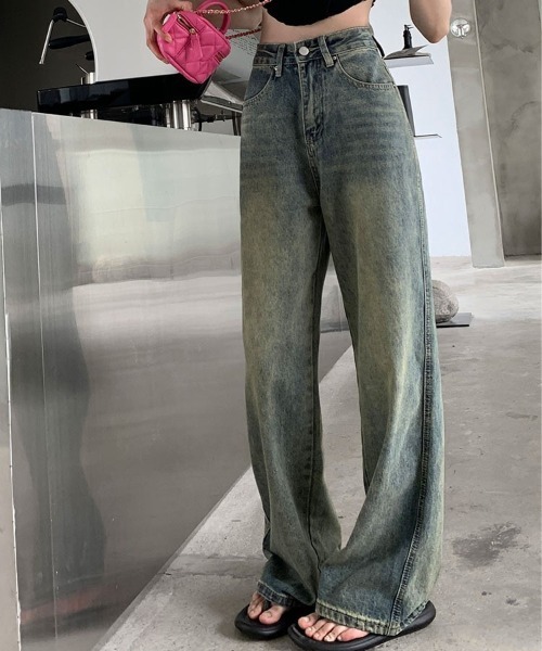 「shameless」 デニムパンツ L サックスブルー レディース_画像5