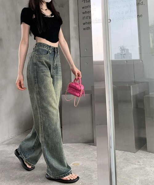 「shameless」 デニムパンツ L サックスブルー レディース_画像9