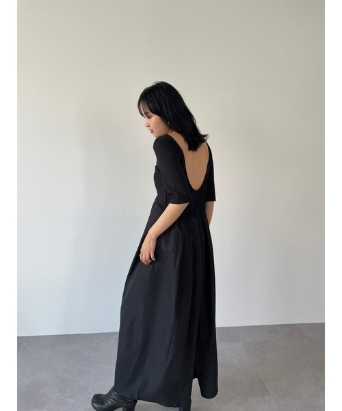 「HANNE」 ドッキングワンピース FREE グレー レディース_画像6