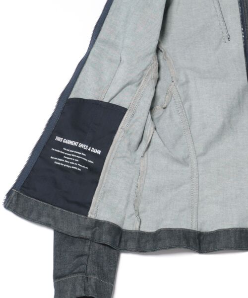デニムジャケット gジャン Double Zip Jacket/フロントダブルジップディテールスタンドカラースリムデニムジャケット レディースの画像