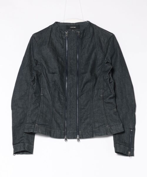デニムジャケット gジャン Double Zip Jacket/フロントダブルジップディテールスタンドカラースリムデニムジャケット レディースの画像