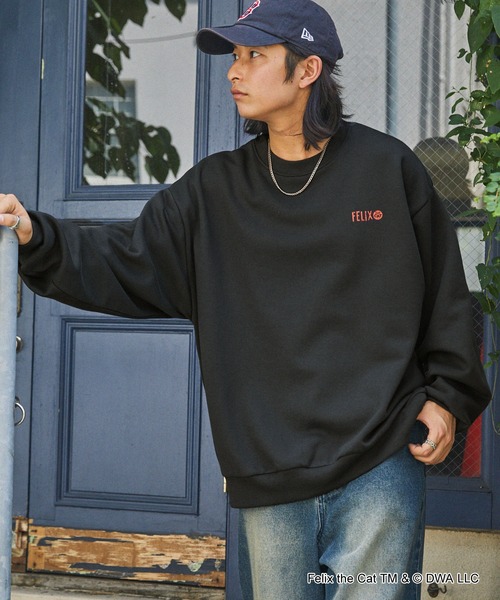 「MONO-MART」 スウェットカットソー「felix the catコラボ」 M スミクロ メンズ_画像9