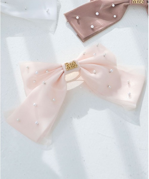 Rose Muse（ロゼミューズ） ヘアクリップ Tulle lap ribbon barretta