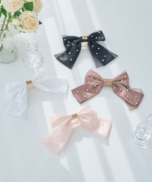 Rose Muse（ロゼミューズ） ヘアクリップ Tulle lap ribbon barretta