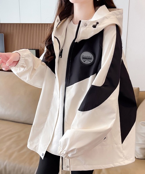 ＆soiree（アンドソワレ） ブルゾン アウター バイカラースポーツ