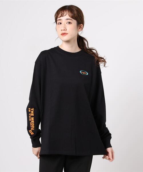 「X-girl」 長袖カットソー ONE SIZE ブラック レディース_画像5