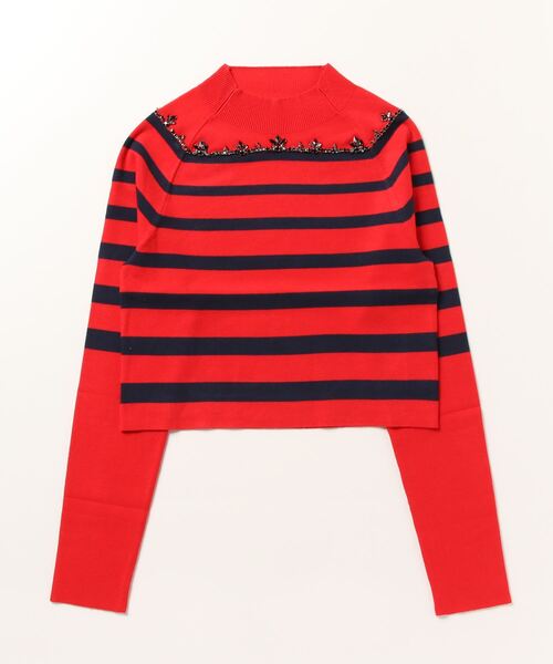 「GRACE CONTINENTAL」 長袖ニット 36 レッド レディース_画像2