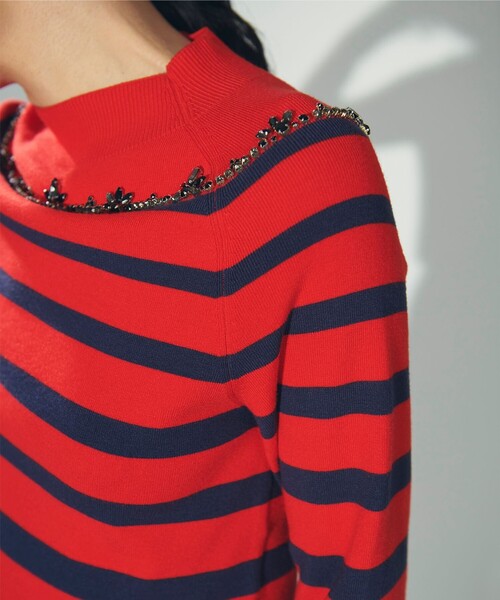 「GRACE CONTINENTAL」 長袖ニット 36 レッド レディース_画像8