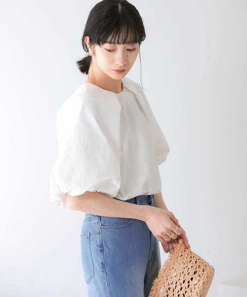 「KBF」 半袖ブラウス ONE チャコールグレー レディース_画像4
