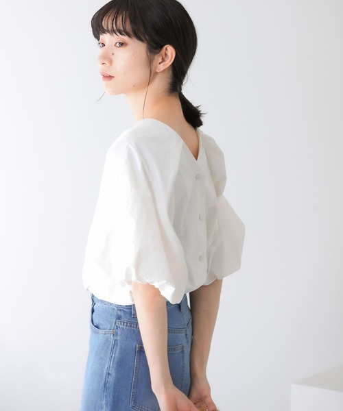 「KBF」 半袖ブラウス ONE チャコールグレー レディース_画像5