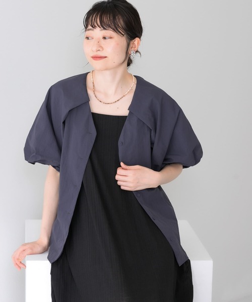 「KBF」 半袖ブラウス ONE チャコールグレー レディース_画像9